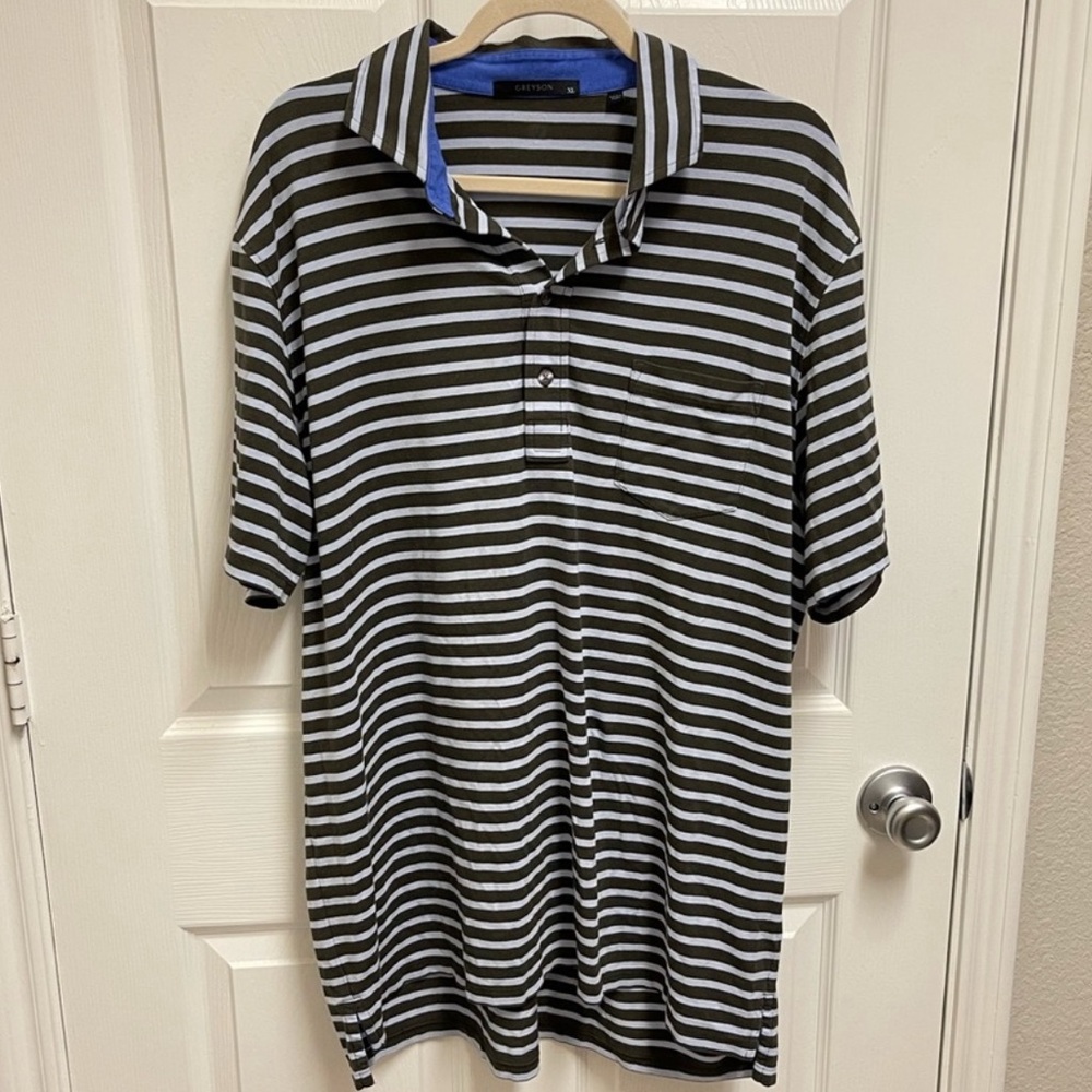 Greyson Men’s Striped Polo Shirt. Sz XL